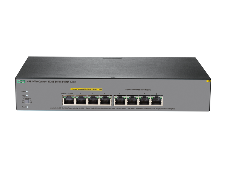 JL383A HPE OfficeConnect 1920S 8G PPoE+ 65 瓦交换机